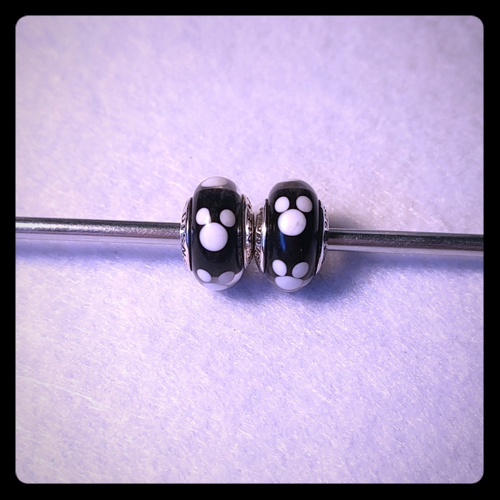 2 Pandora Mickey mouse Murano charms